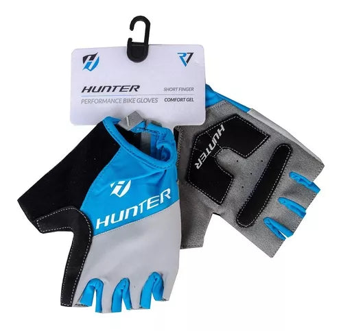 GUANTES CICLISTA HUNTER CONFORT GEL AZUL/GRIS