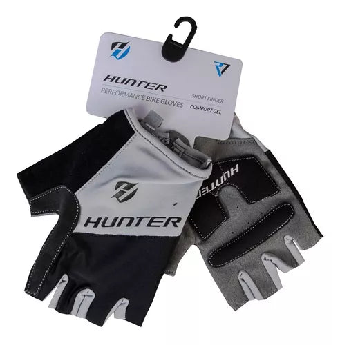 GUANTES CICLISTA HUNTER COMFORT GEL GRIS/NEGRO